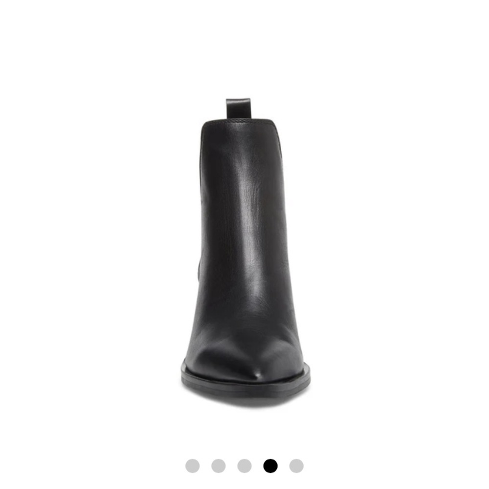 STEVE MADDEN AUDIENCE BLACK LEATHER BOOTIES